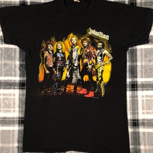 Judas Priest - Vintage 80s - Turbo Fuel For Life Tour 1986 - Heavy Metal Rock Band Concert Single Stitch T Shirt - Size M