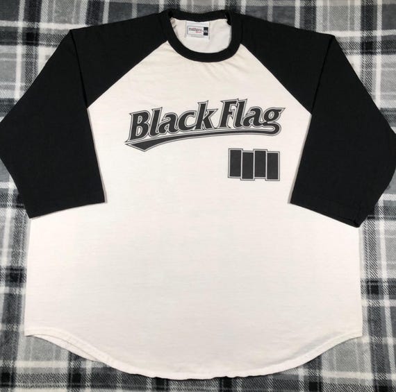 90sヴィンテージBLACK FLAG Tシャツ パンクHARDCORE Black Flag - Vintage - Hardcore Punk Rock Band Raglan T Shirt