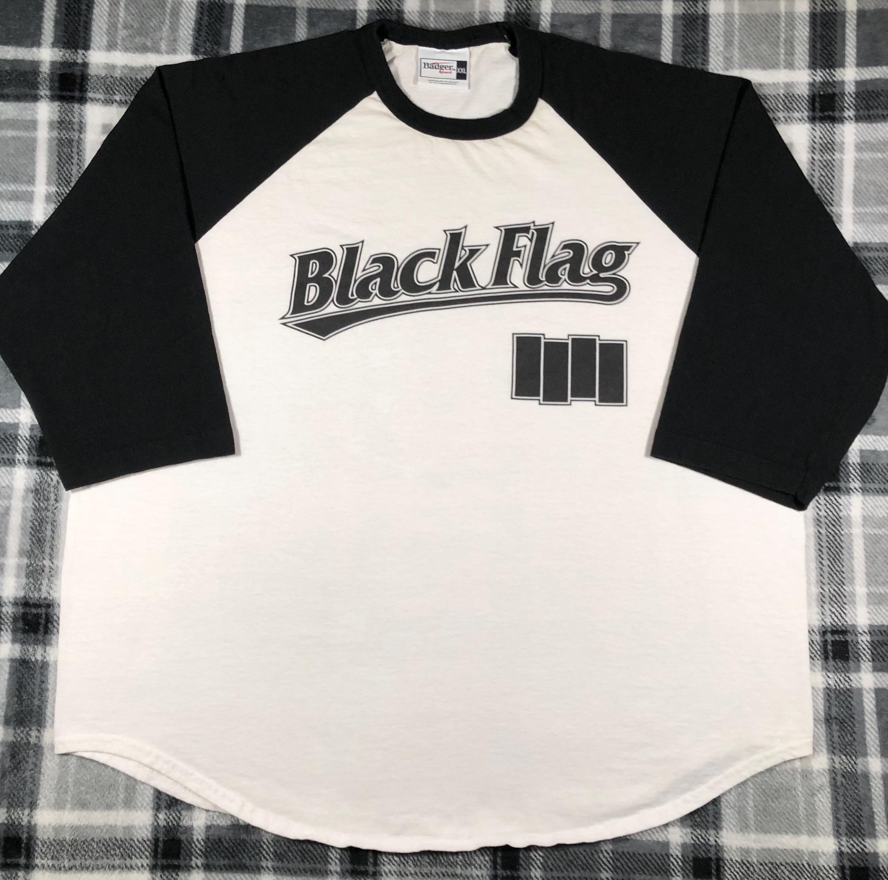 Black Flag - Vintage - Hardcore Punk Rock Band Raglan T Shirt