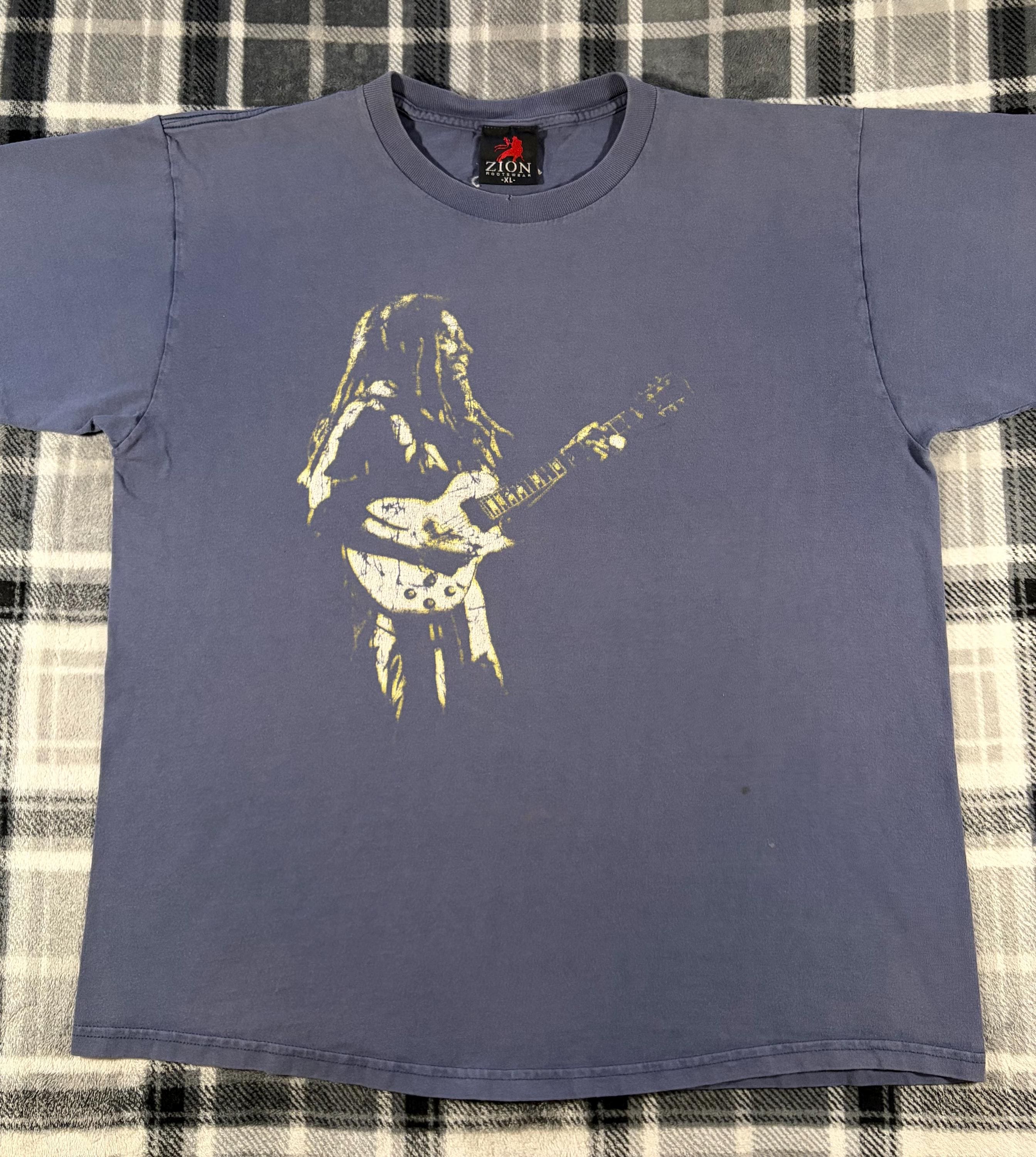 T-shirt Vintage Bob Marley Portrait Années 80 - Occasion Bon état - Taille XL - Coton - Homme - Blanc