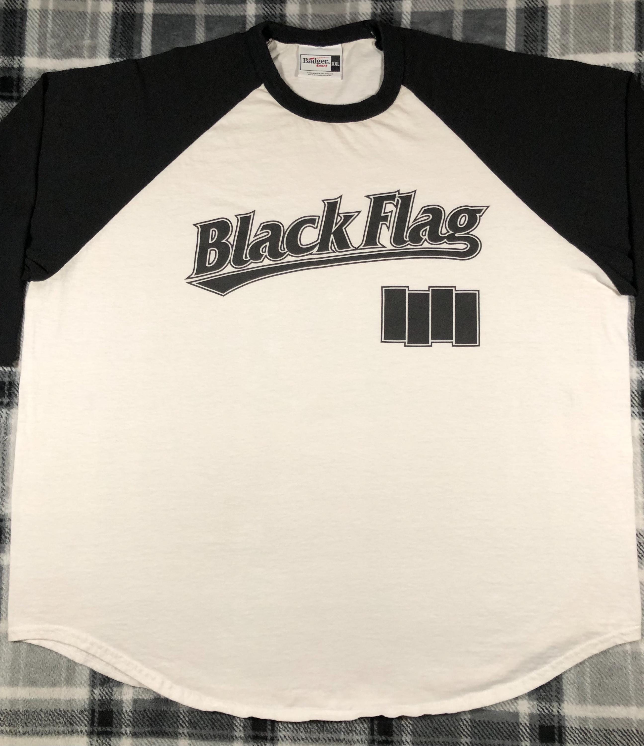 90sヴィンテージBLACK FLAG Tシャツ パンクHARDCORE Black Flag - Vintage - Hardcore Punk Rock Band Raglan T Shirt