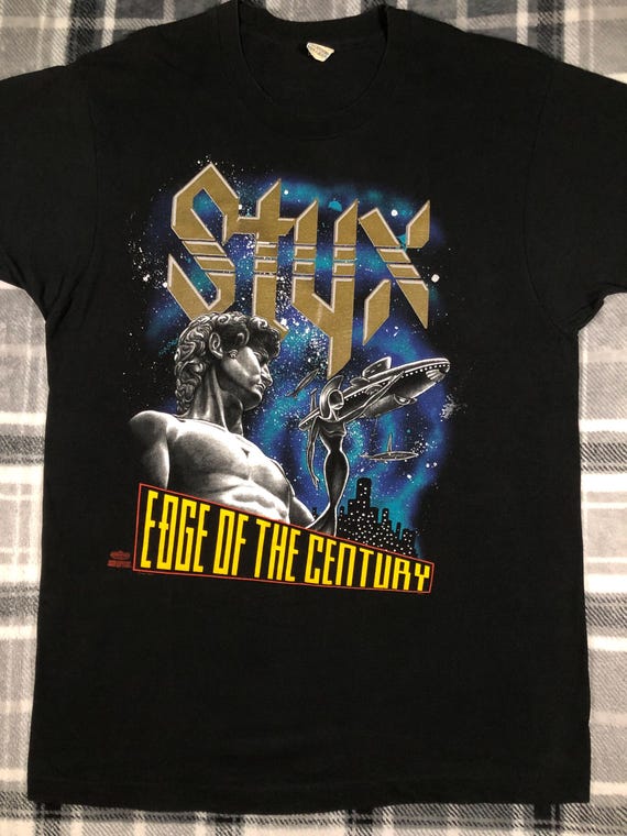 80's STYX VINTAGE ラグランTシャツ XL Styx - Vintage 90s - Edge of the Century 1991 - Rock Band Single