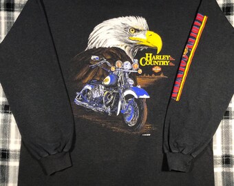 Harley Davidson Motorcycles HD Vintage 80's 90's Long Sleeve