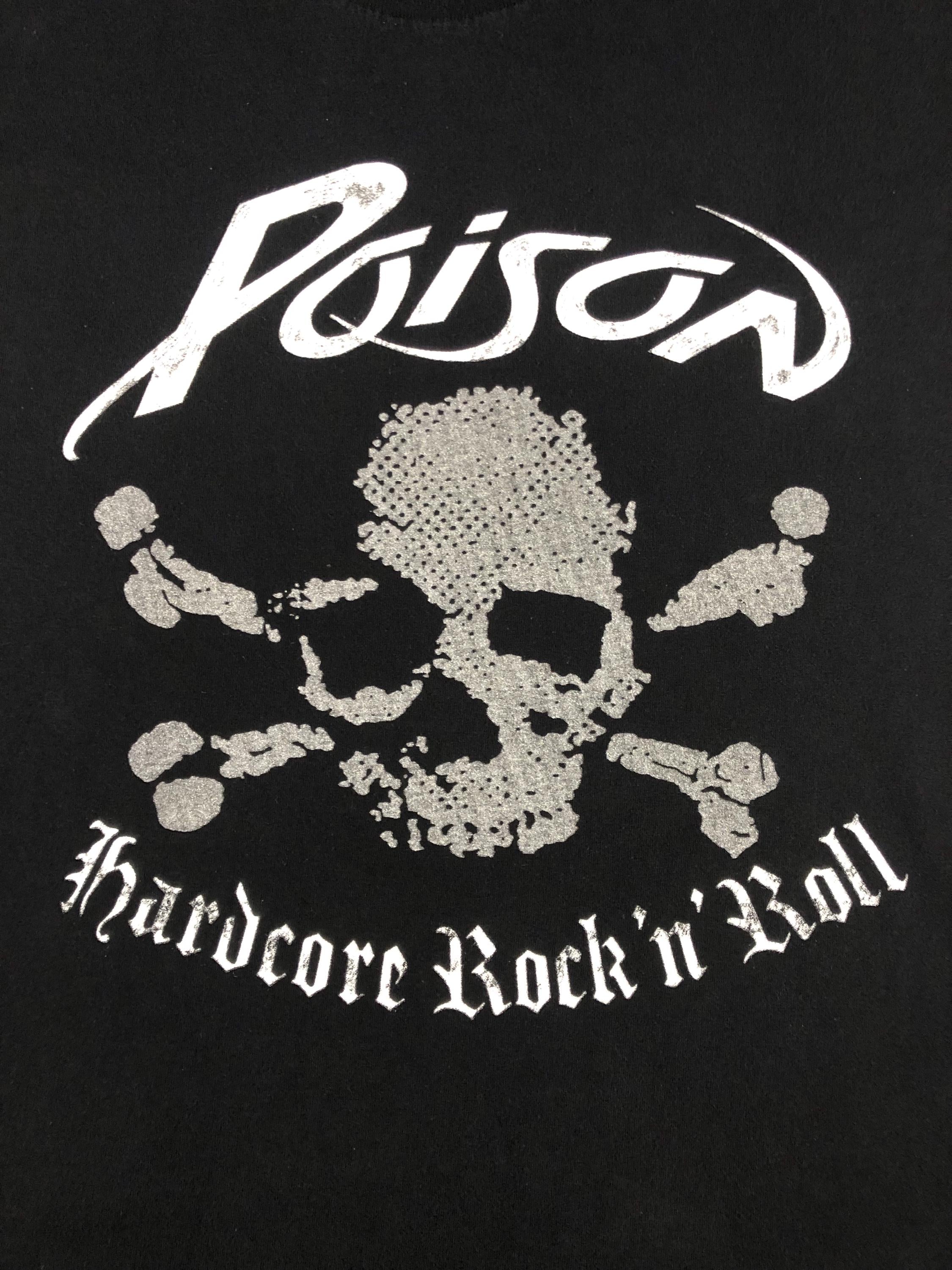 Poison - Vintage - Skull Flames - Metal Hard Rock Band Long Sleeve