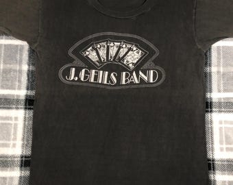 Vtg 1978 J Geils Band T-shirt Red S/M 70s Classic Rock Band