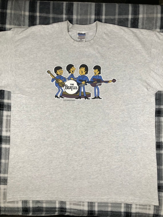 Buy The Beatles - Vintage 90s - Classic Rock Band Cartoon T Shirt 