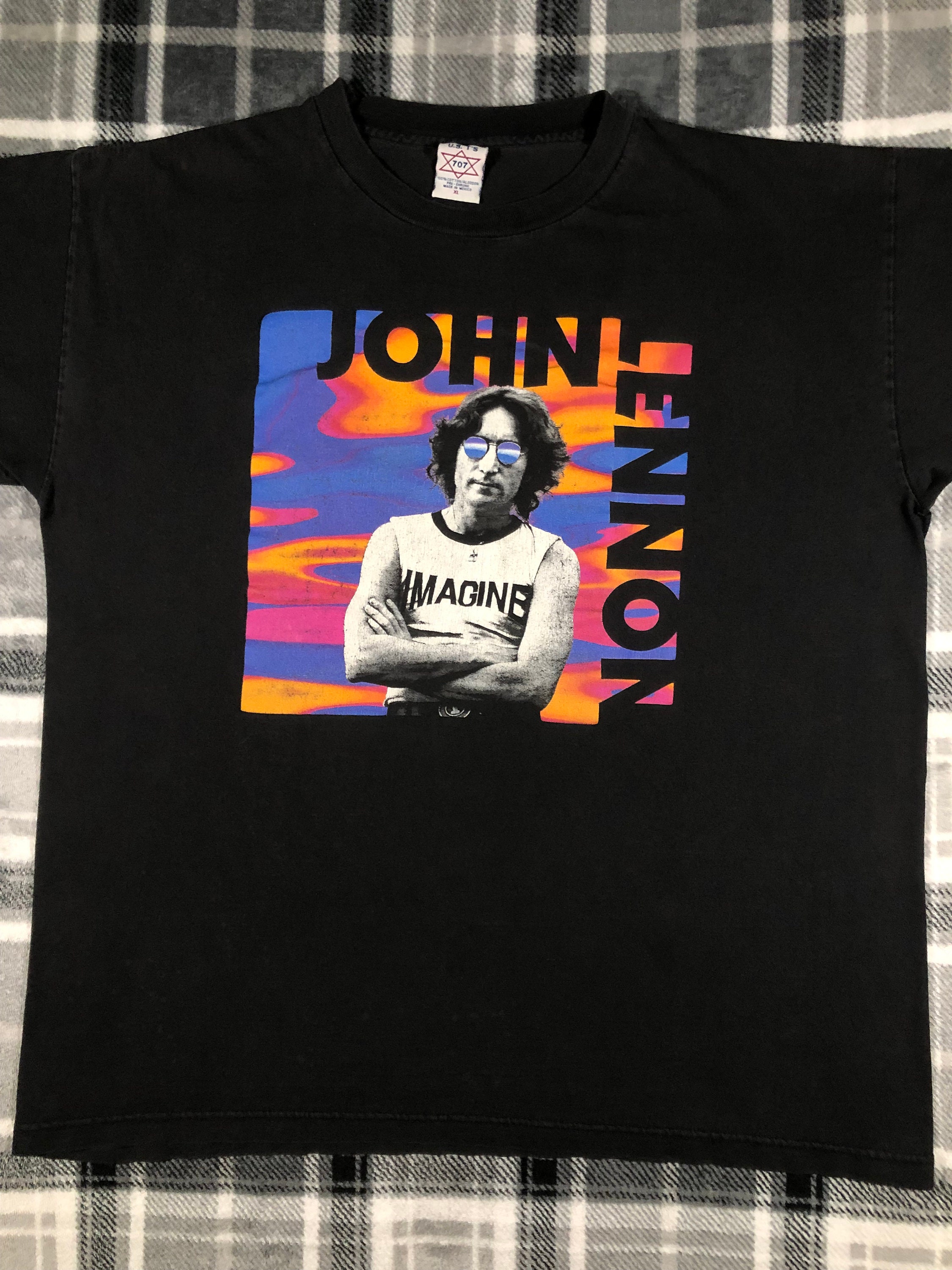 John Lennon - Vintage 90s - Rock Band Single Stitch T Shirt - Size 