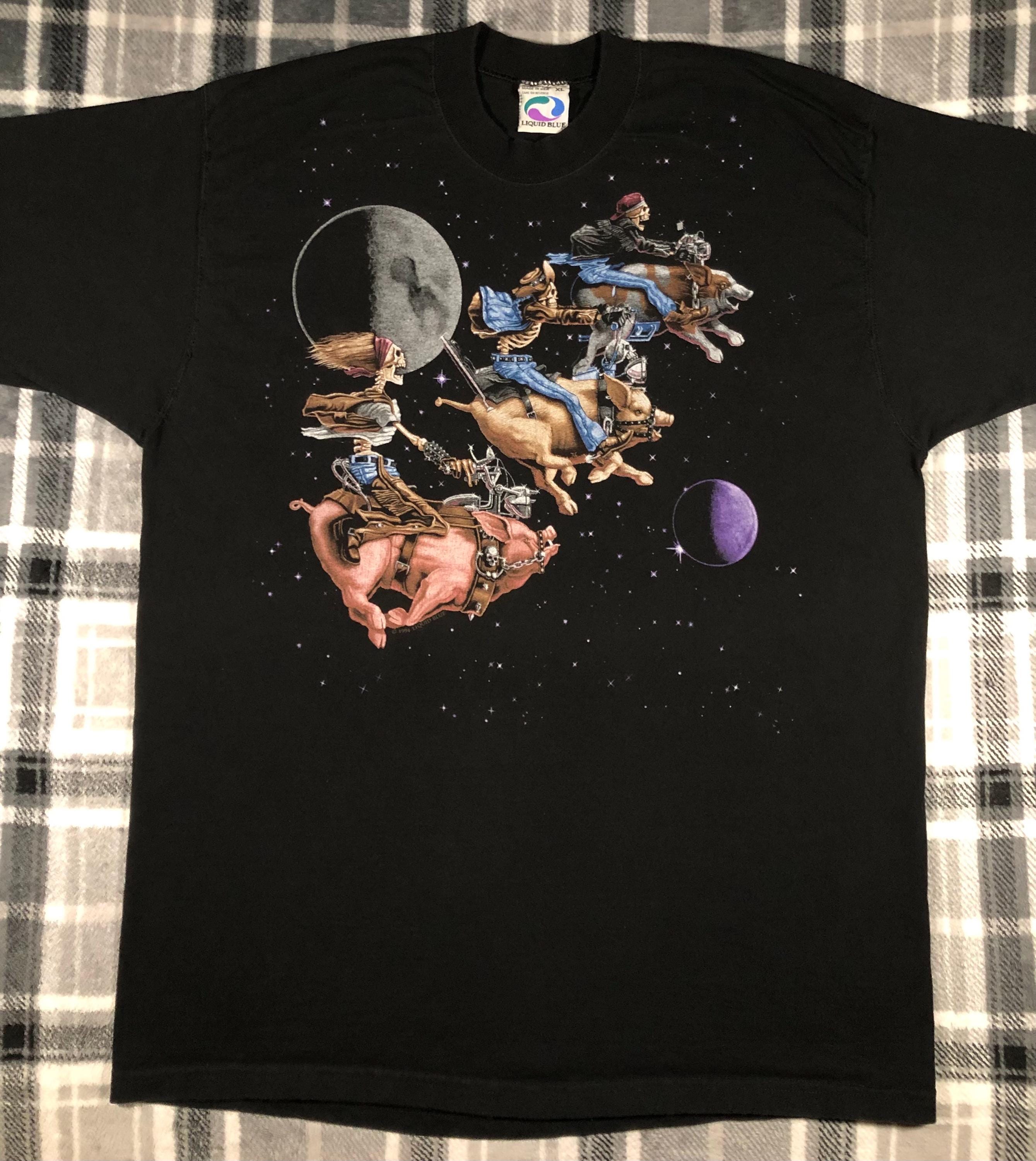 Vintage 90s - HOG Wild Skeletons - Liquid Blue - Biker Motorcycle