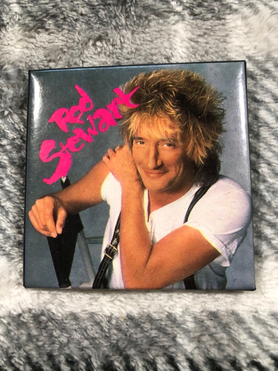 Rod Stewart - Vintage 80s - Rock Band Pin Back But