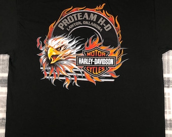 Vintage - Harley Davidson Motorcycles - Flame Eagle - Biker T