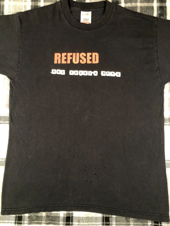 Refused Vintage 90s Hardcore Punk Rock Band Distressed T Shirt 