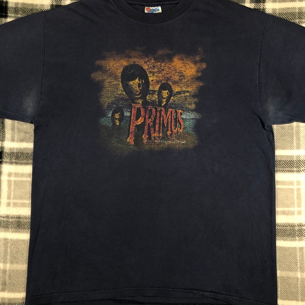 Primus - Vintage 90s - Tales From The Punchbowl Tour 1995 - Grunge Metal Rock Band Concert Single Stitch Distressed T Shirt - Size L