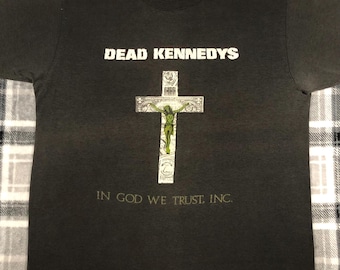 Dead Kennedys - Vintage 80s - In God We Trust, Inc. - Hardcore Punk Rock Band Single Stitch T Shirt - Size XL
