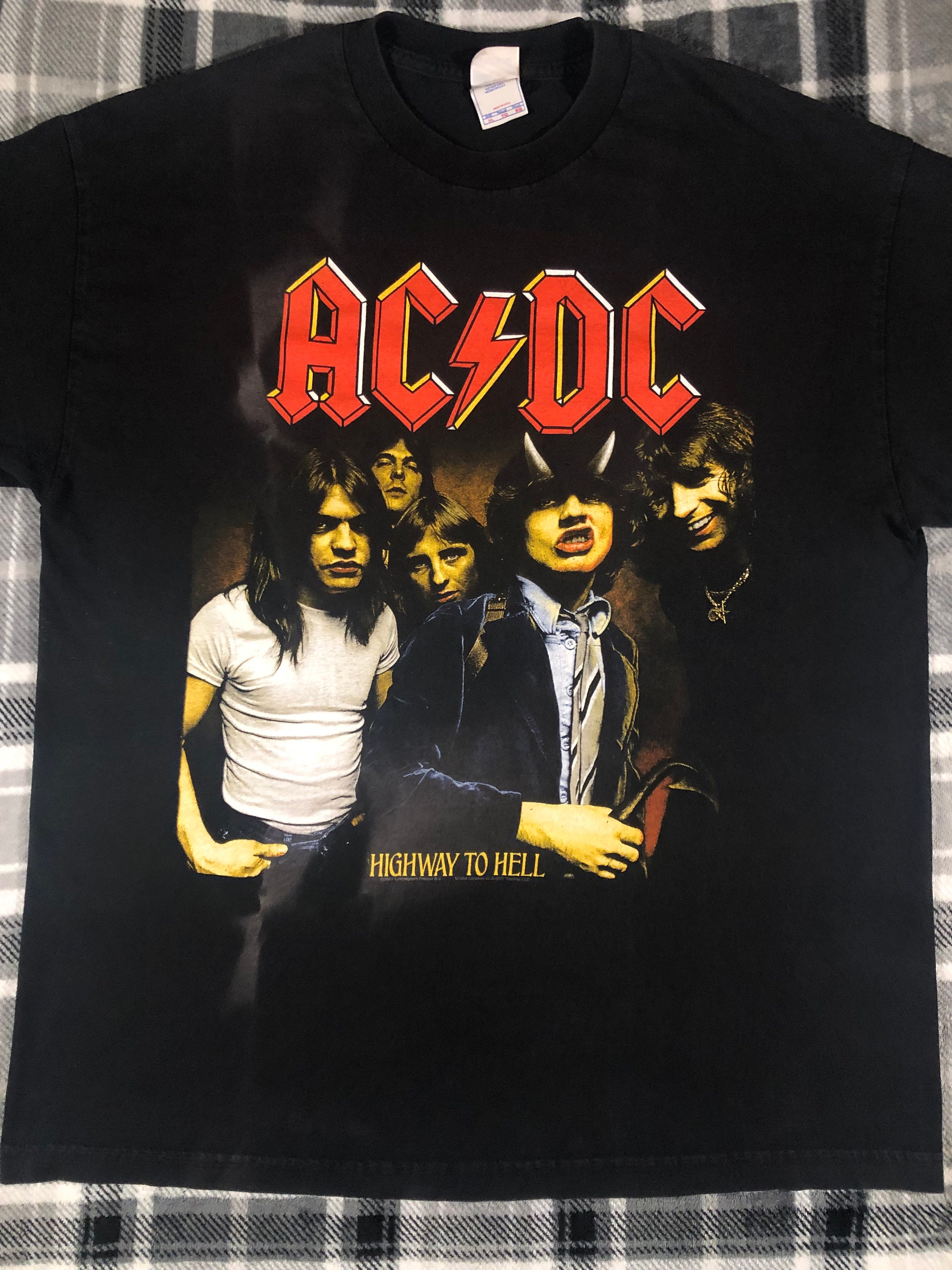 ACDC HIGHWAY TO HELL バンドTシャツ グリーン S ACDC Japan Tour 1981 T-Shirt, Men's Graphic Rock Band Tees