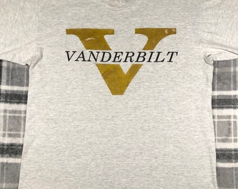 vintage des années 90 - Vanderbilt University - Nashville Tennessee - T-shirt avec logo de l'école - Taille L