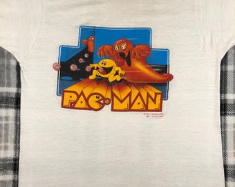 Pac-man - Vintage 80s - Classic Arcade Video Game Single Stitch