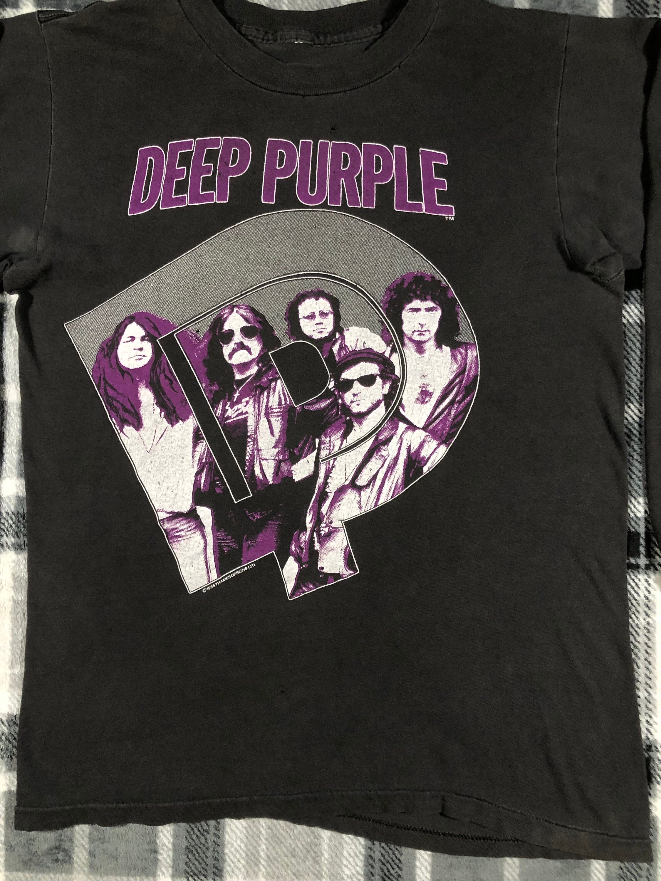 80s Deep Purple ツアーTシャツ ラグラン バンド 1987年 Vintage Concert T-Shirt DEEP PURPLE 87 NEVER WORN NEVER