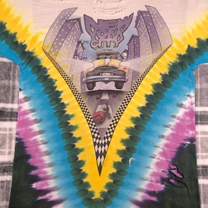 Grateful Dead - Vintage 90s - New York City - Rock Jam Band Tie Dye Single Stitch Thrashed Distressed T Shirt - Size L