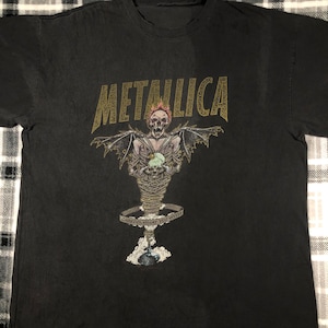 トップス LLICA PUSHEAD KING NOTHING 90s 1996 Metallica King Nothing Pushead Graphic Tee