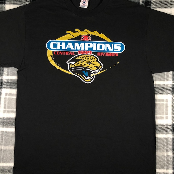 Vintage 90s - Jacksonville Jaguars - Central Division Champions - NFL Football Sports Team T Shirt - Size L