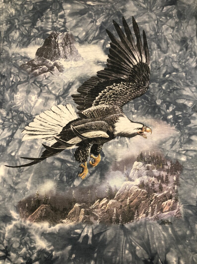 Early 00’s ROCK CHANG Bald Eagle Bird Animal Nature Wildlife Graphic T-Shirt