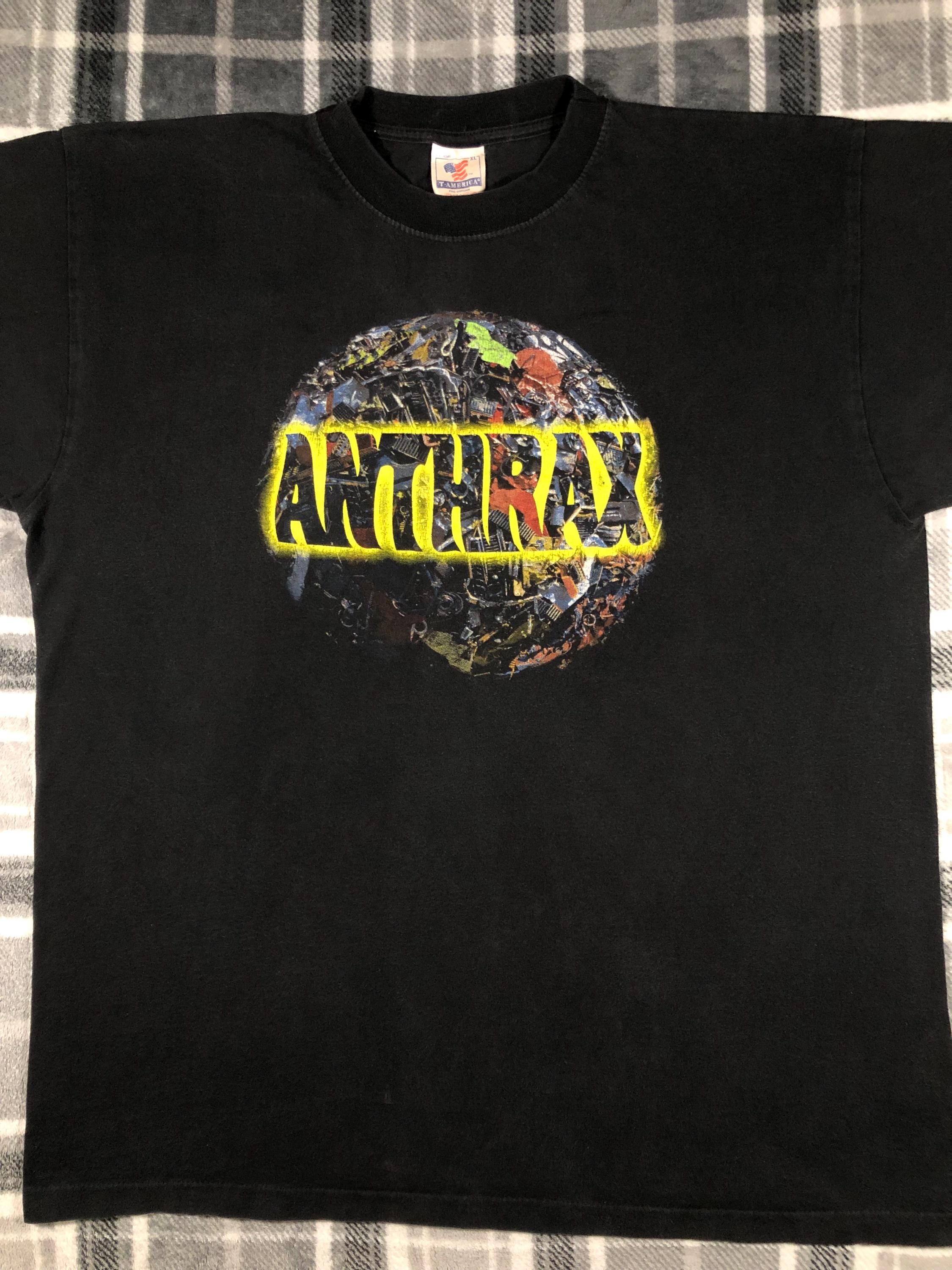 90's USA製 ANTHRAX Tシャツ ロック ビンテージ Slayer Anthrax - Vintage 90s - US Tour - Heavy Metal Hard Rock Band
