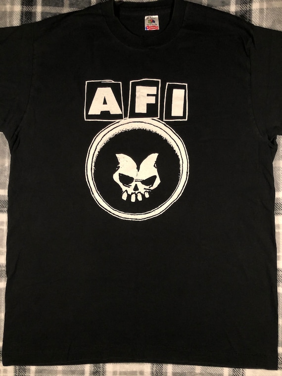 afi a fire inside カーキ Tシャツ AFI - Vintage 90s - A Fire Inside - Punk Rock Band Single Stitch T