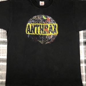 Anthrax - Vintage 90s  - US Tour - Heavy Metal Hard Rock Band Single Stitch Concert T Shirt - Size XL