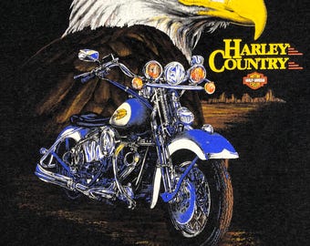 Vintage 80s - Harley Davidson Motorcycles - Eagle - Biker Vintage 80s - Harley Davidson Motorcycles - Eagle - Biker