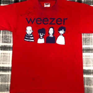 Weezer - Vintage - Signed Autographed Alternative Rock Band T Shirt - Size M