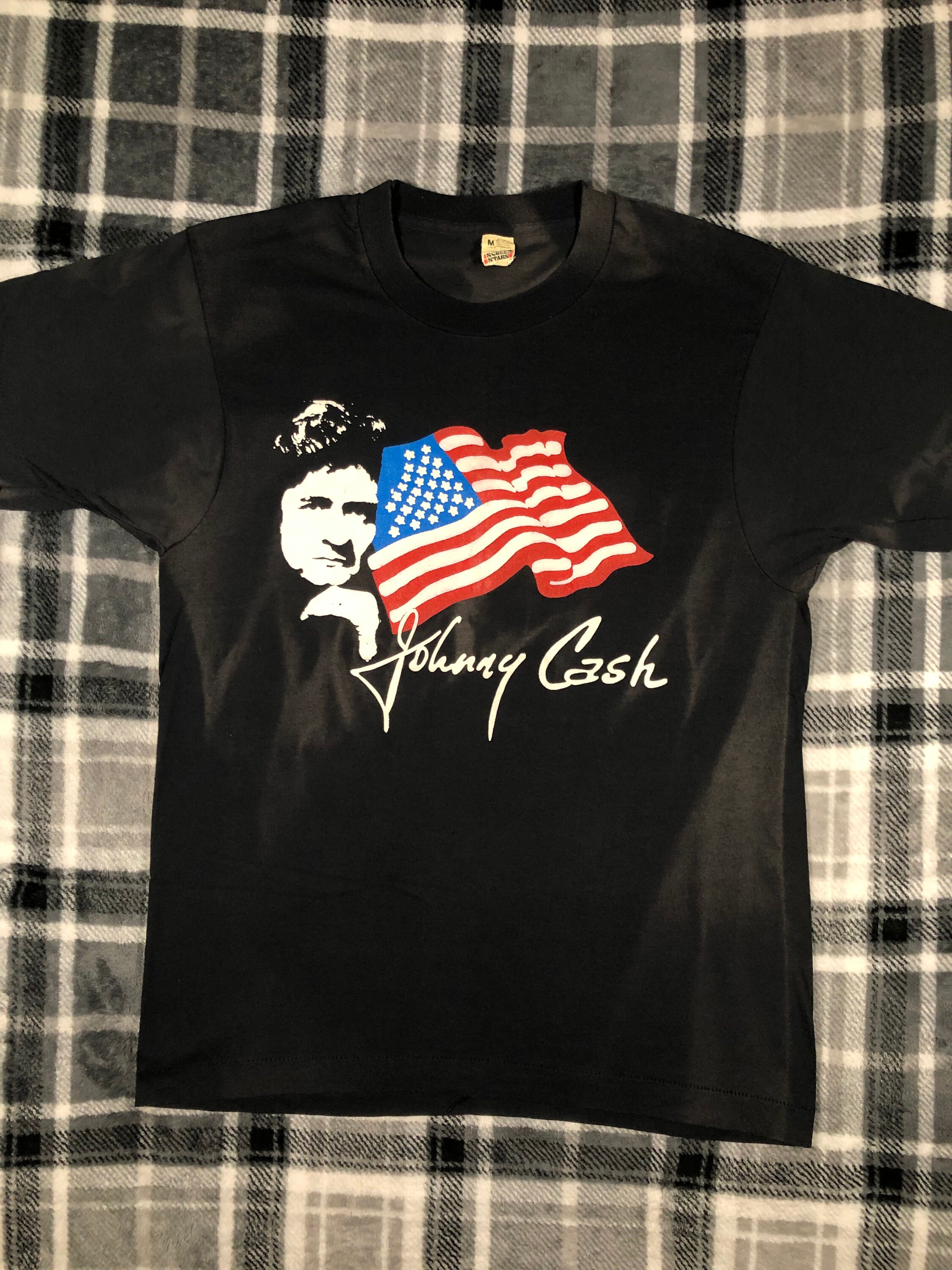 Johnny Cash - Vintage 80s - Country Rock Band Single Stitch T Shirt - Size M