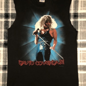 Whitesnake - Vintage 80s - David Coverdale - Glam Hair Metal Rock Band Single Stitch T Shirt - Size M