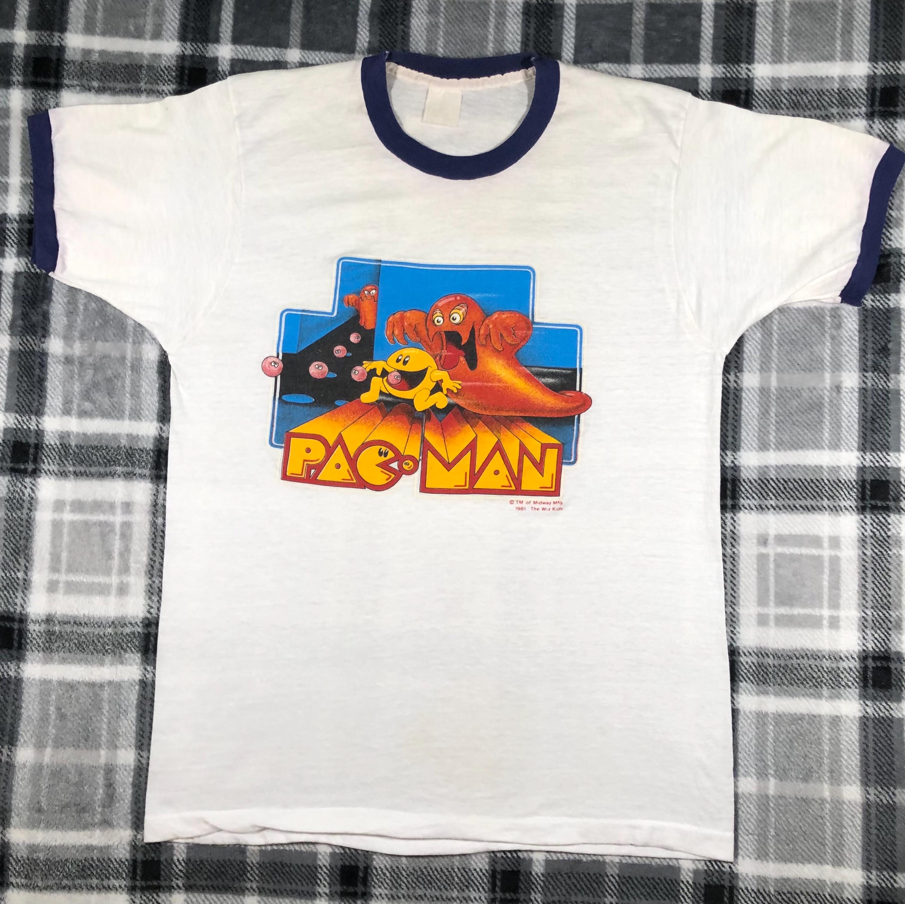 Pac-man - Vintage 80s - Classic Arcade Video Game Single Stitch