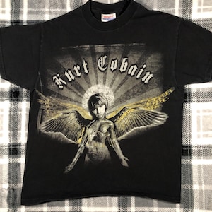 Kurt Cobain - Vintage Y2K - Nirvana - Grunge Punk Rock Band T Shirt - Size Youth M