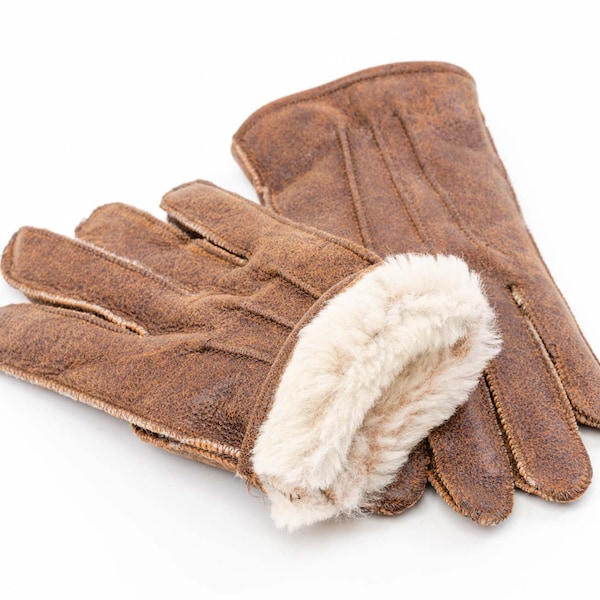 Gants en peau de mouton mérinos naturel pour femme et homme avec coutures décoratives, laine douce et chaude, couleur marron, faits main ! Indiquez votre numéro de téléphone !