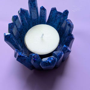 Crystal Resin Tealight Holder – Unique Candle Decor for Meditation, Gifts & Home Ambience