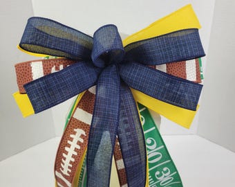 Football Game Day Bow: Handmade Sports Decor