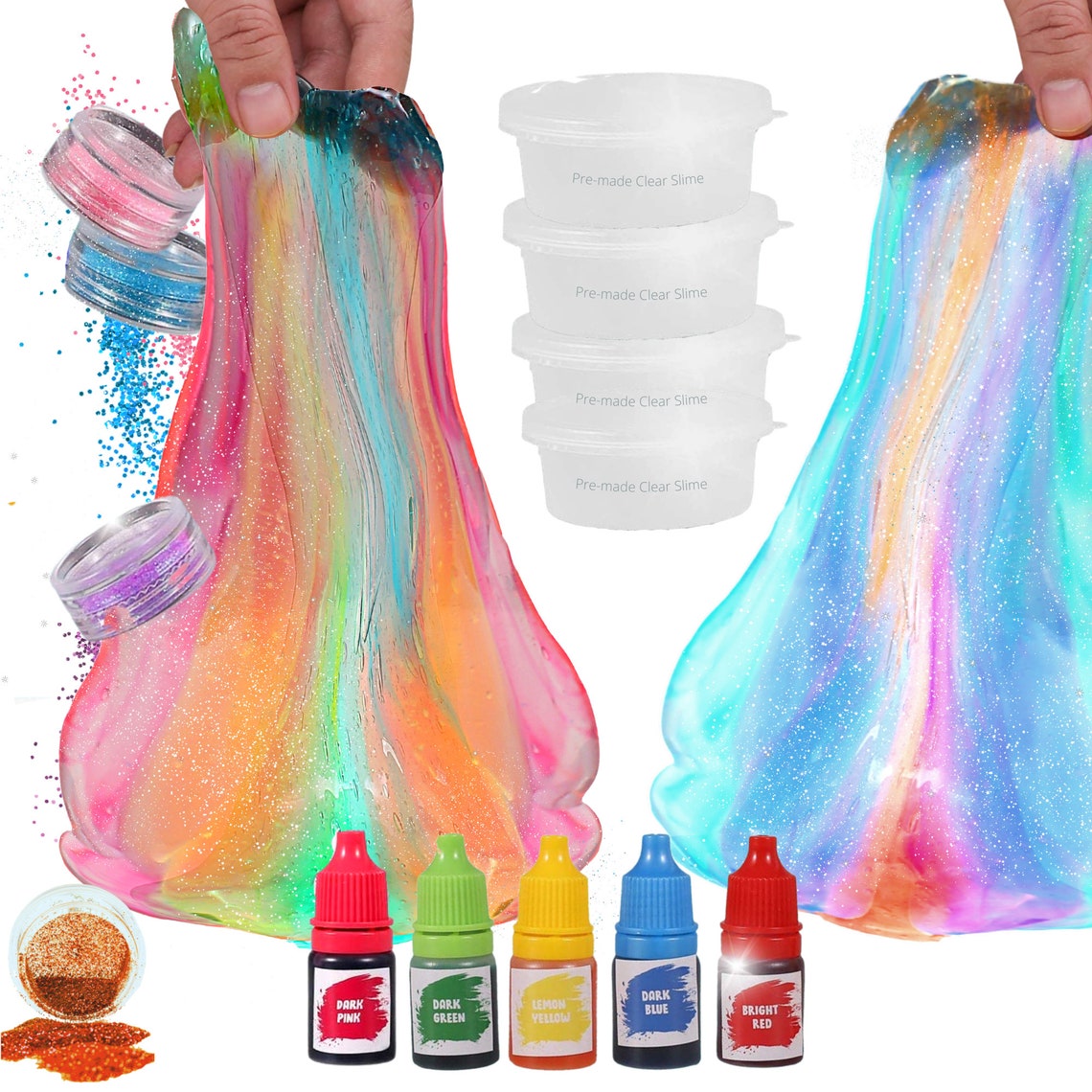 DIY Tie Dye Clear Glossy Slime Kit for Girls Boys Kids and Etsy