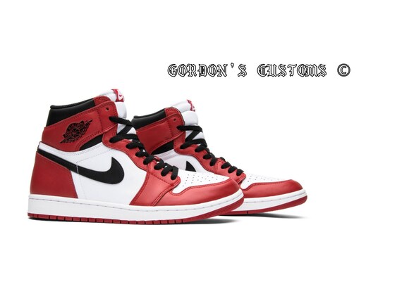 Custom Air Jordan 1 Chicago | Etsy 