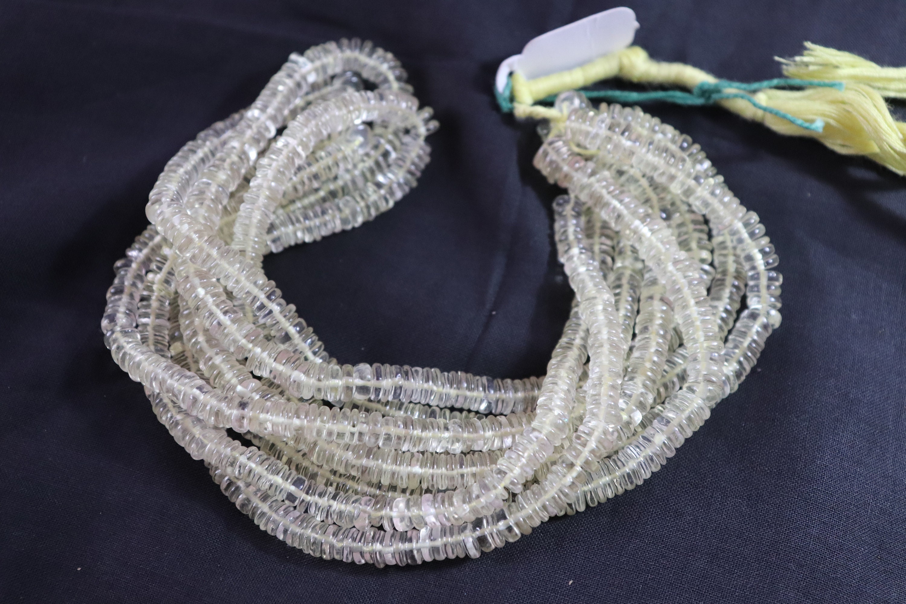 AAA+ Crystal Quartz Beads, Crystal Quartz Smooth Heishi Tire Gemstone Beads, Handmade Beads, Jewelry Making Beads