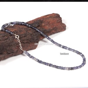 Beautiful Iolite Necklace, Natural Iolite Faceted Rondelle Shape Gemstone Beaded Necklace, Making For Jewelry, Women Gift, Wholesale Suplier