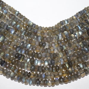 Flashy Blue Labradorite Rondelle Beads, Natural Fire Labradorite Rondelle Faceted Gemstone Beads, Genuine Labradorite Beads,Wholesale Beads