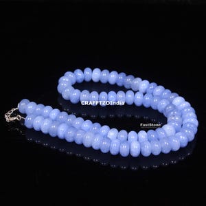 AAA+ tanzanietkwartsketting, echte tanzaniet gladde rondelle edelsteenketting, helende ketting, handgemaakte ketting, cadeau voor haar