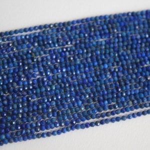 Natural Blue Lapis  Lazuli Faceted Round Shape Beads 2-2.5 mm Beautiful Lapis Micro Cut Gemstone Beads, Lapis Bead For Making Jewelry