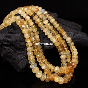Top Quality Citrine Beads, Genuine Citrine Faceted Rondelle Shape Gemstone Beads, Wholesale Beads, Healing Beads, Jewelry Craft Making