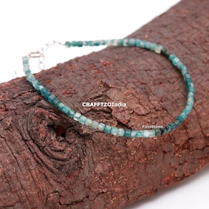 Zartes Grandidierit Armband, natürliches Grandidierit facettiertes Box Edelstein Armband, Heilarmband Handgefertigtes Armband, verstellbares Armband