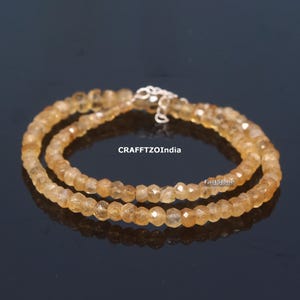AAA+ Natural Citrine Necklace, Citrine Faceted Rondelle Gemstone Beaded Necklace, Handmade Necklace, Healing Birthday Gift Idea Anniversary