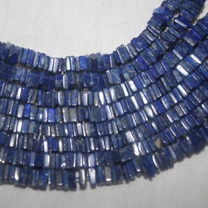 Natural Lapis Lazuli Gemstone Beads, Blue Lipis Lazuli Smooth Heishi Square Beads, Handmade Beads, Making For Jewelry, Wholesale Supplier