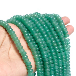 AAA Natural Green Aventurine 8 mm Beads, Smooth Rondelle Shape Aventurine Beads, Genuine Aventurine  Crystal Beads, Jewelry Making Beads