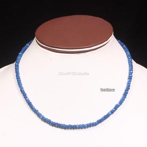 Blaue Jade Halskette, Blaue Jade Facettierte Rondelle Edelstein Perlen Halskette, Handgemachte Halskette, Minimalistische Halskette, Surfer Halskette, Geschenk